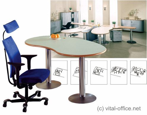 Souvernes Arbeitsplatzdesign bietet die c-style Designvariante fr ergonomische Schreibtische